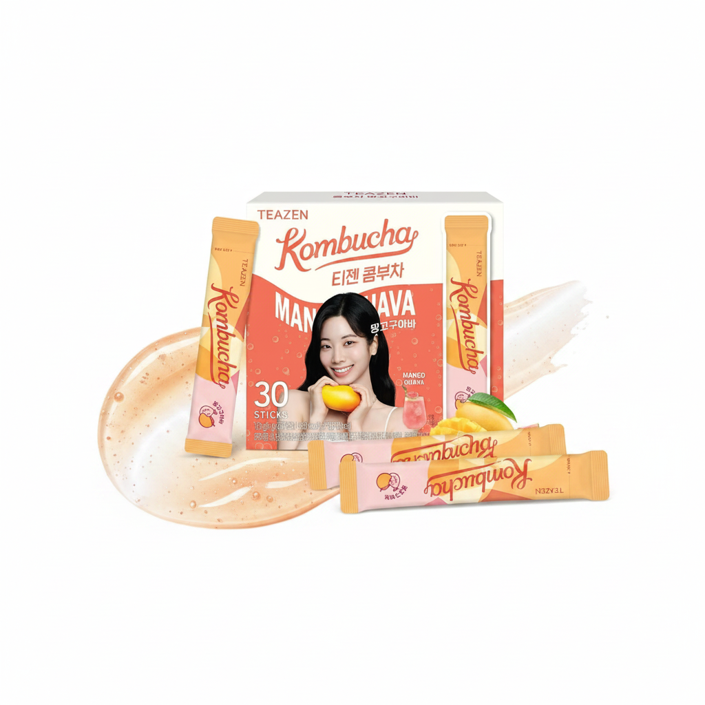 TEAZEN 망고 구아바 콤부차 티 30스틱, 5.29oz
