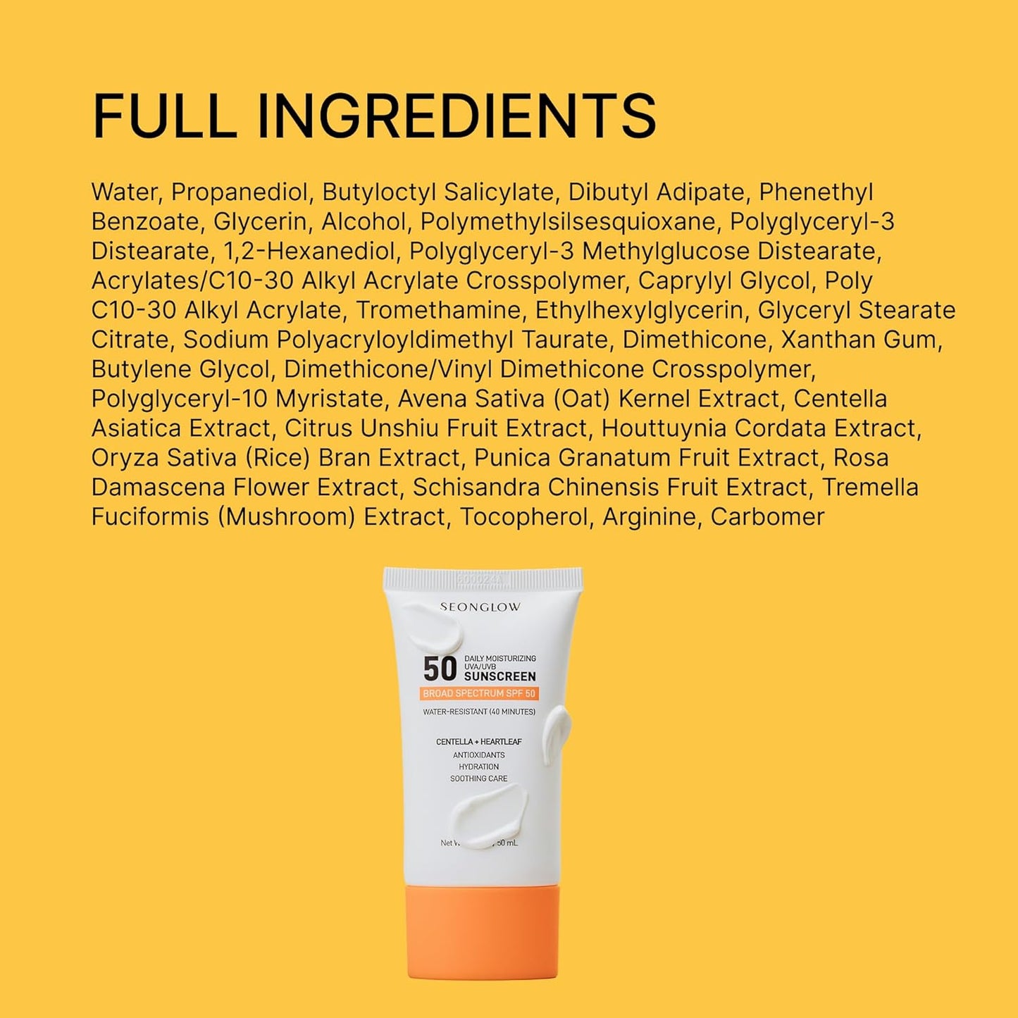 Seonglow ครีมกันแดดสำหรับใบหน้า SPF 50 (1.69 Fl Oz (Pack of 1))