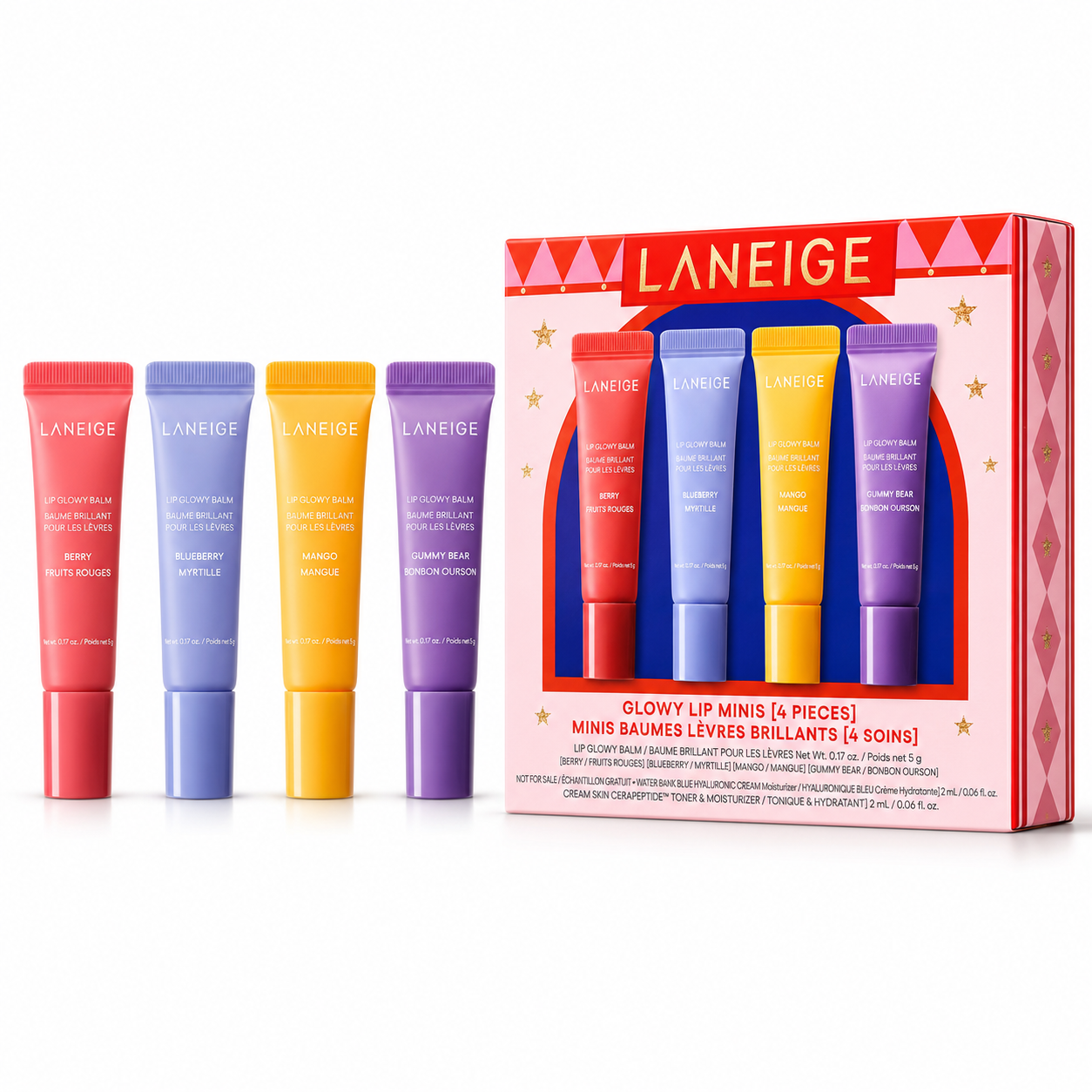 ชุดของขวัญ LANEIGE Glowy Lip Minis Lip Treatment