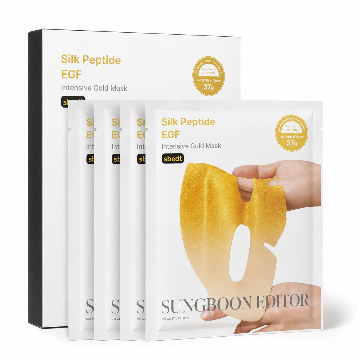 SUNGBOON EDITOR 실크 펩타이드 EGF 집중 골드 오버나이트 마스크, 4개