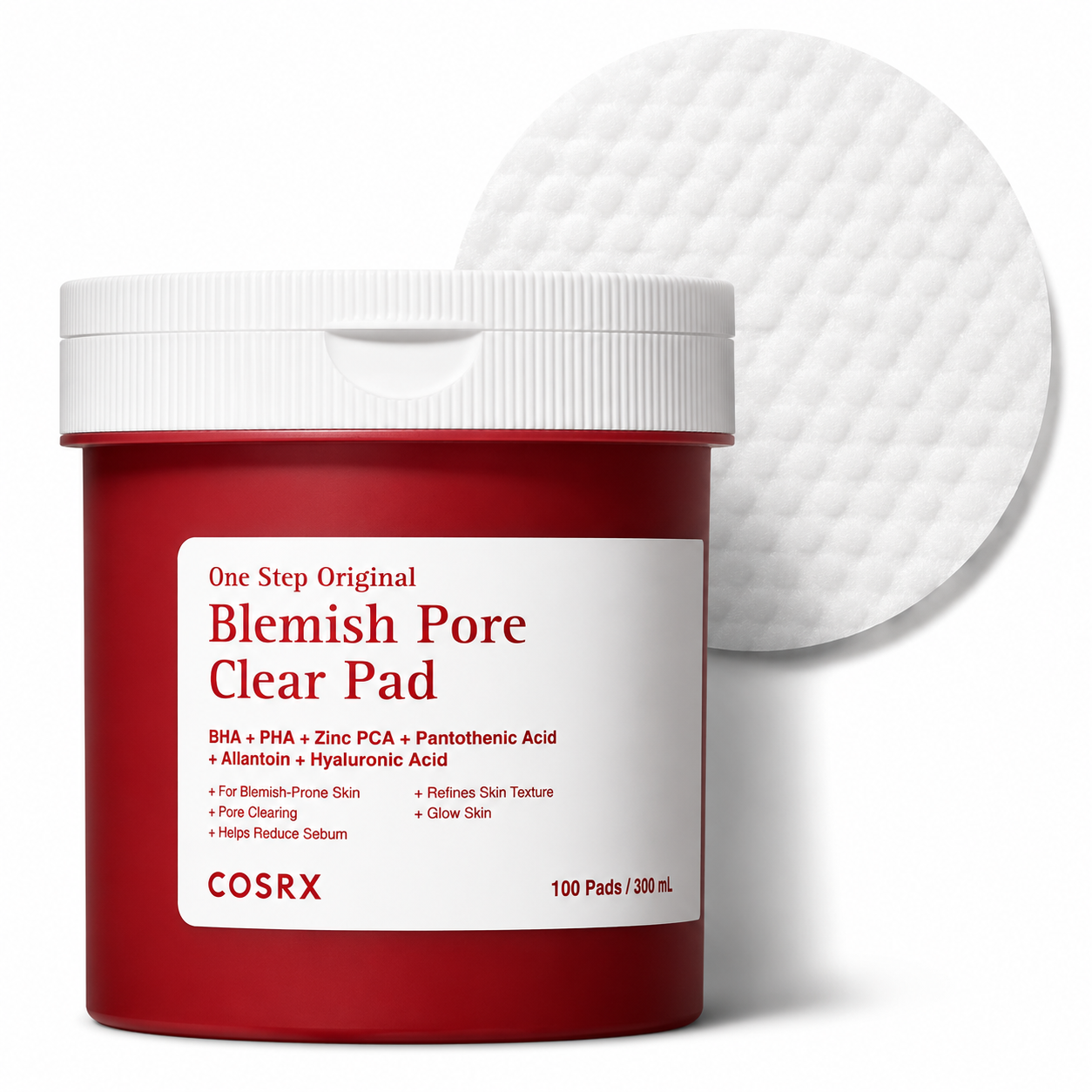 COSRX OneStep Original Blemish Pore Clear Pad, 100 Pads