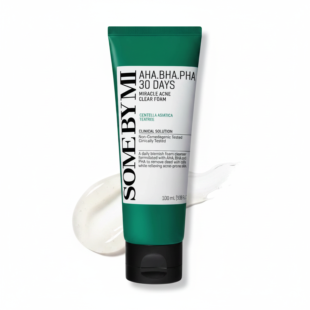 SOME BY MI AHA BHA PHA 30 Days Miracle Acne Clear Foam (3.38 Fl.Oz/ 100ml)