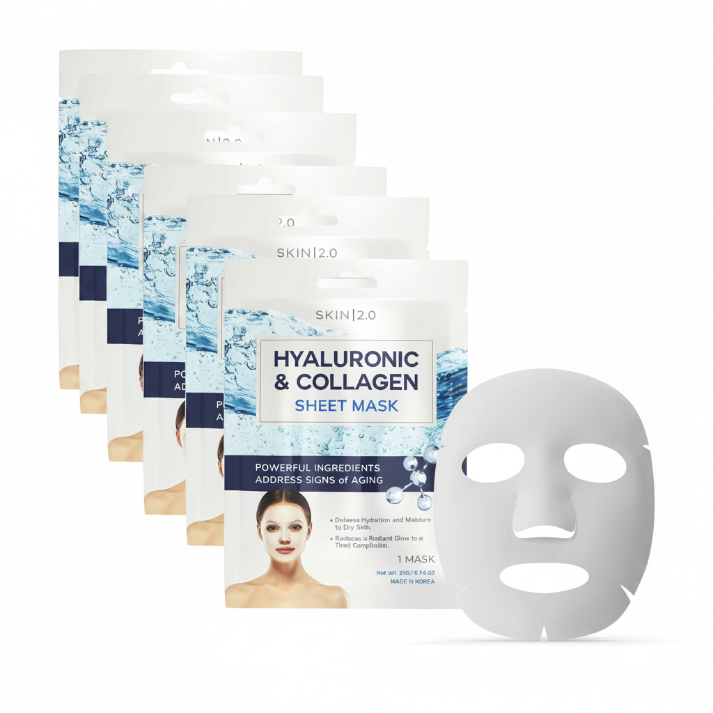 Hyaluronic Acid & Collagen Sheet Mask - Pack of 5