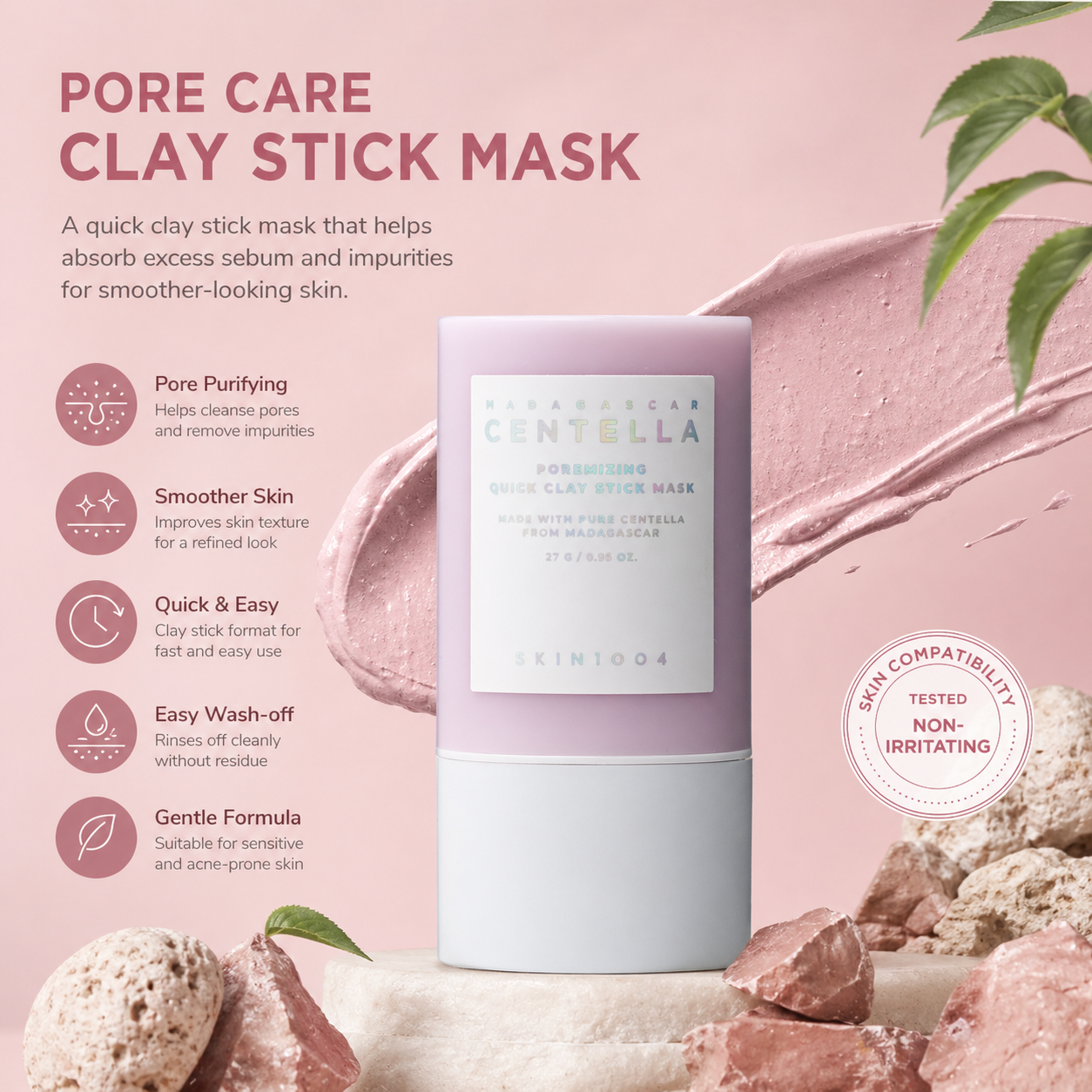 SKIN1004 Poremizing Quick Clay Stick Mask, 0.95 oz / 27g