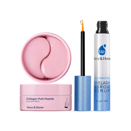 Terez & Honor Eyelash Serum and Peptide Collagen Under Eye Patches Korean Skincare