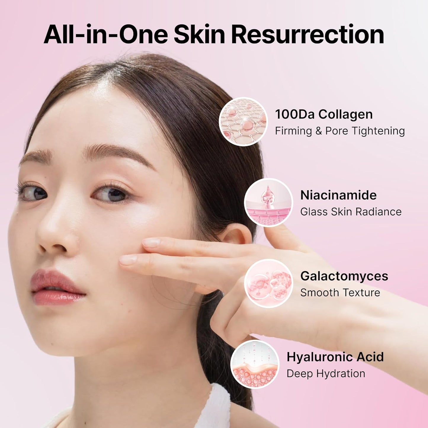 Seonglow Collagen Hydration Mask, 100 Dalton Ultra Low Molecular Collagen & Peptide Complex, 4ea