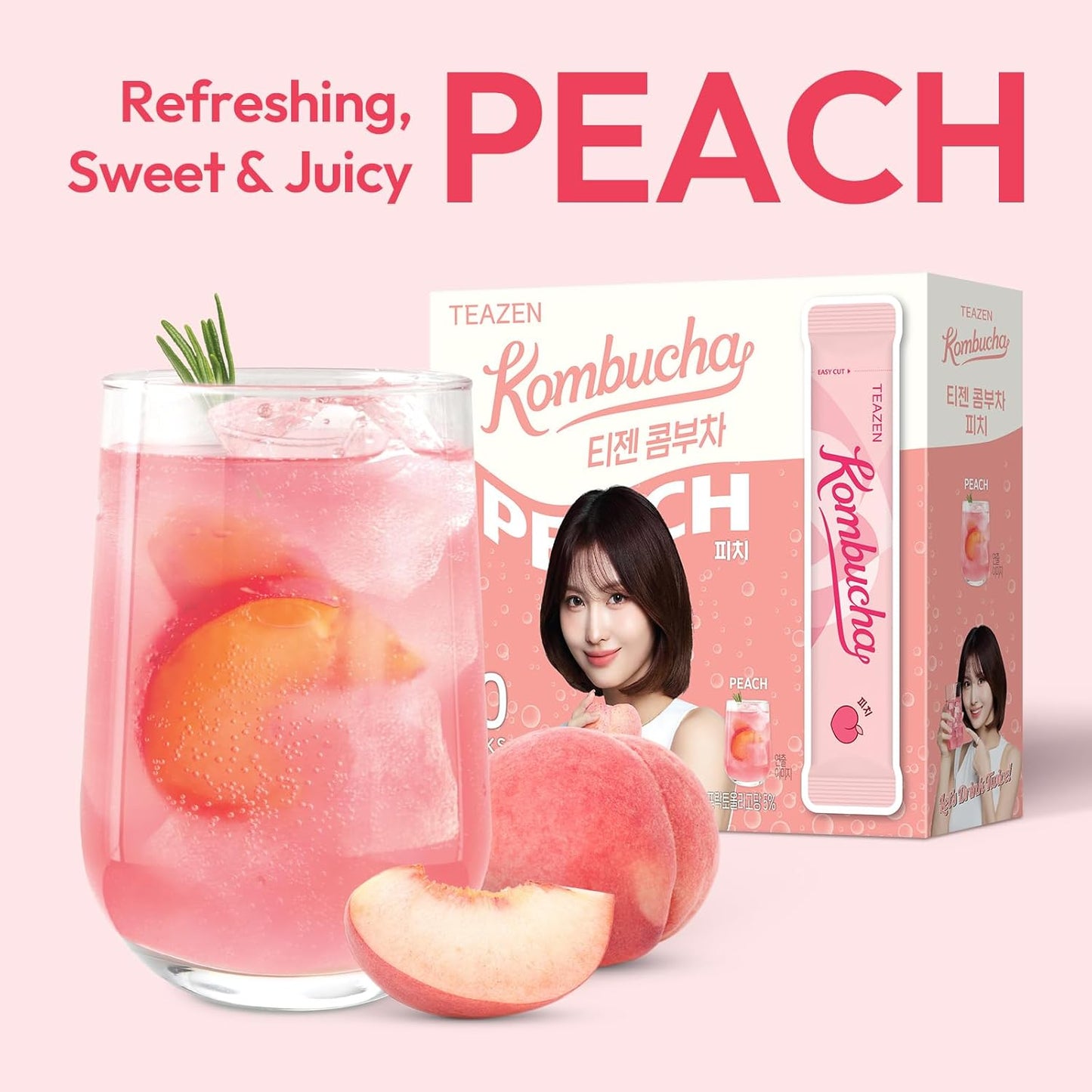 ชา Kombucha รสพีช TEAZEN 30 ซอง, 5.29oz