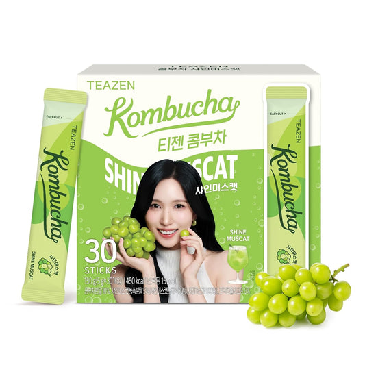 TEAZEN 샤인 머스캣 콤부차 파우더 30팩, 5.29oz
