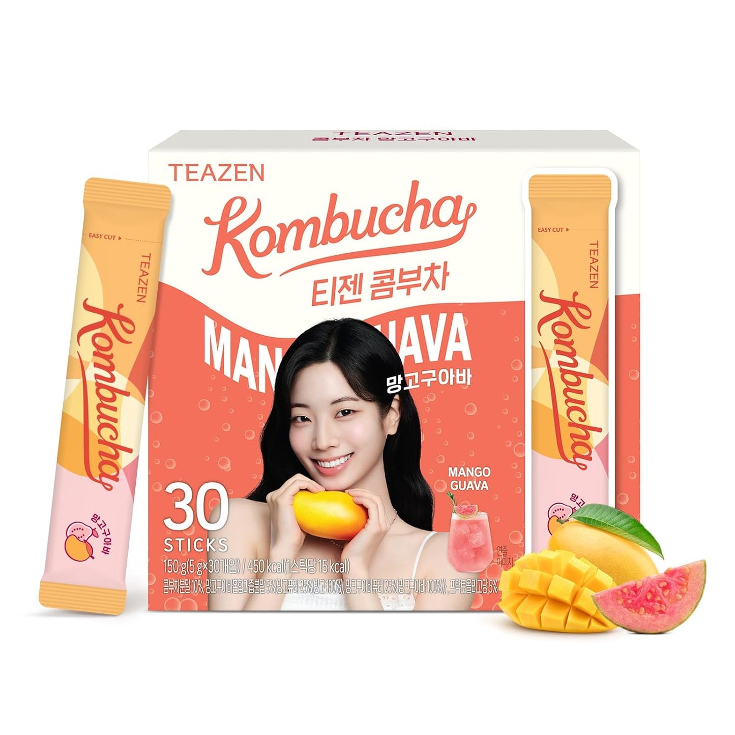 ชา Kombucha รสมะม่วงและฝรั่ง TEAZEN 30 แท่ง, 5.29oz