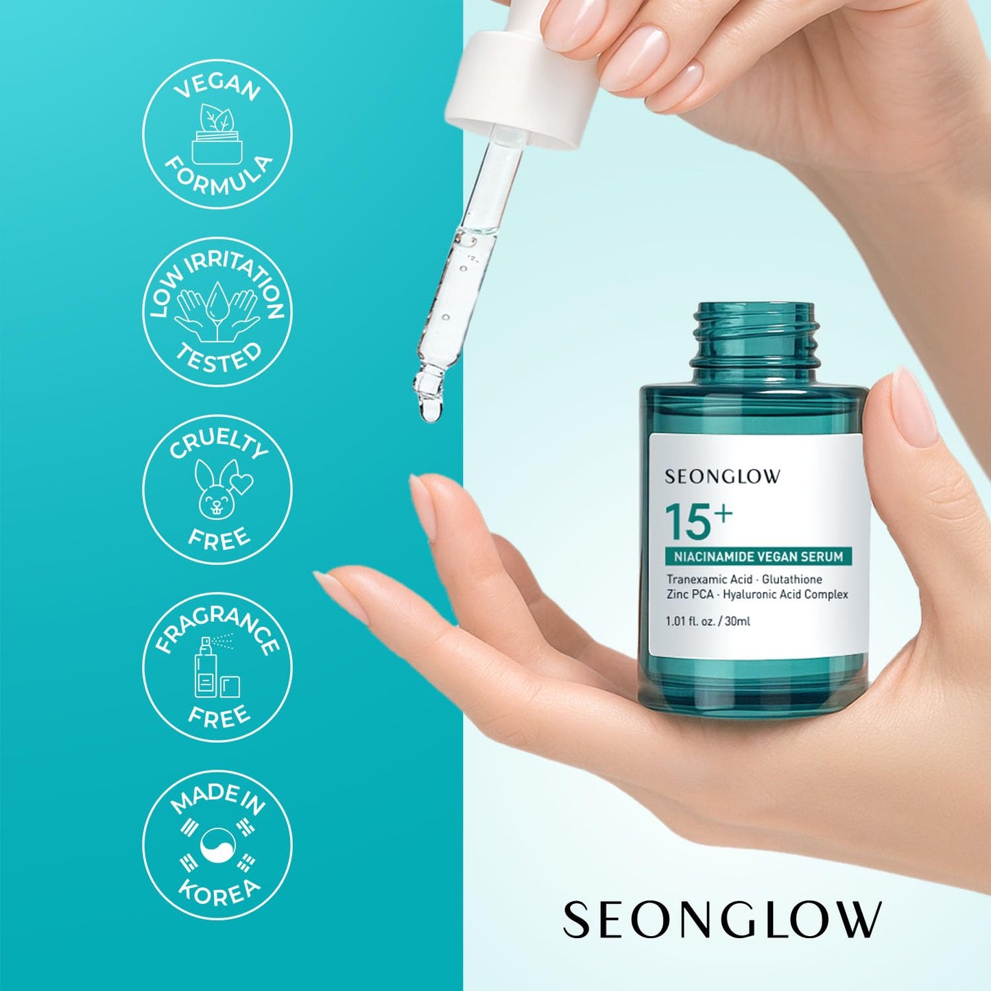 เซรั่มไนอาซินาไมด์ 15% Vegan + กรดทราเนซามิค 3%