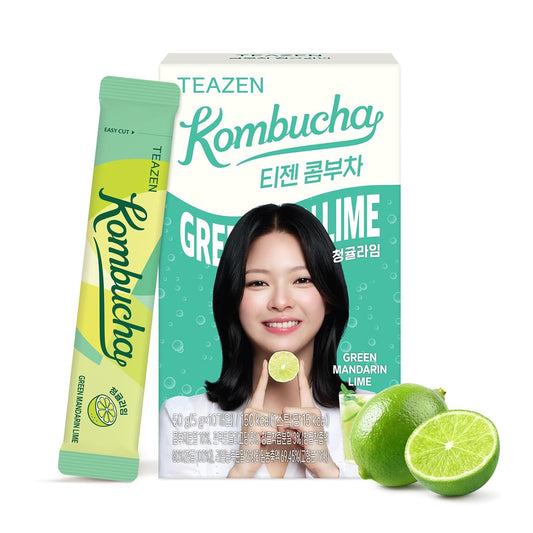 TEAZEN Green Mandarin Lime Kombucha Tea 10 Sticks, 1.76oz