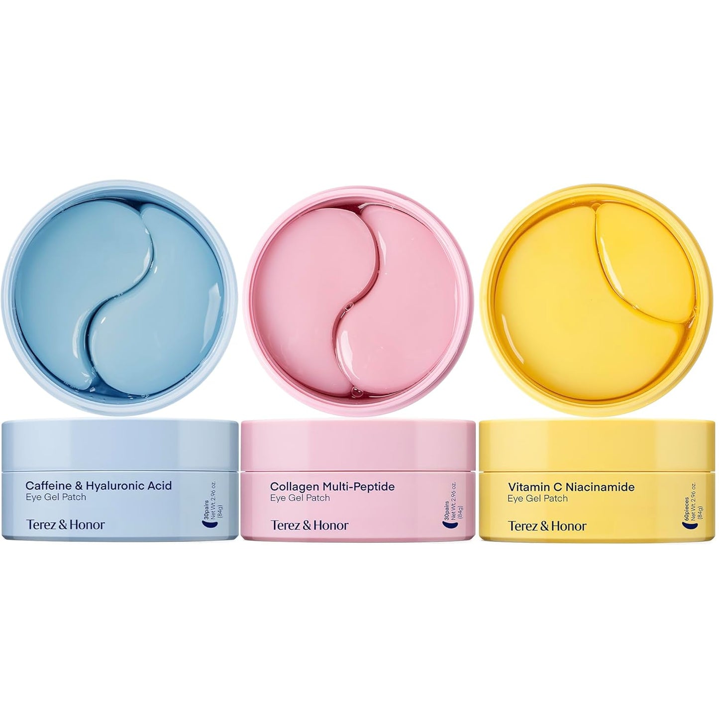 Terez & Honor Triple Glow Eye Patch Set : ชุดดูแลตัวเองสำหรับดวงตาบวม, รอยคล้ำ, ริ้วรอยเล็กๆ & ริ้วรอย
