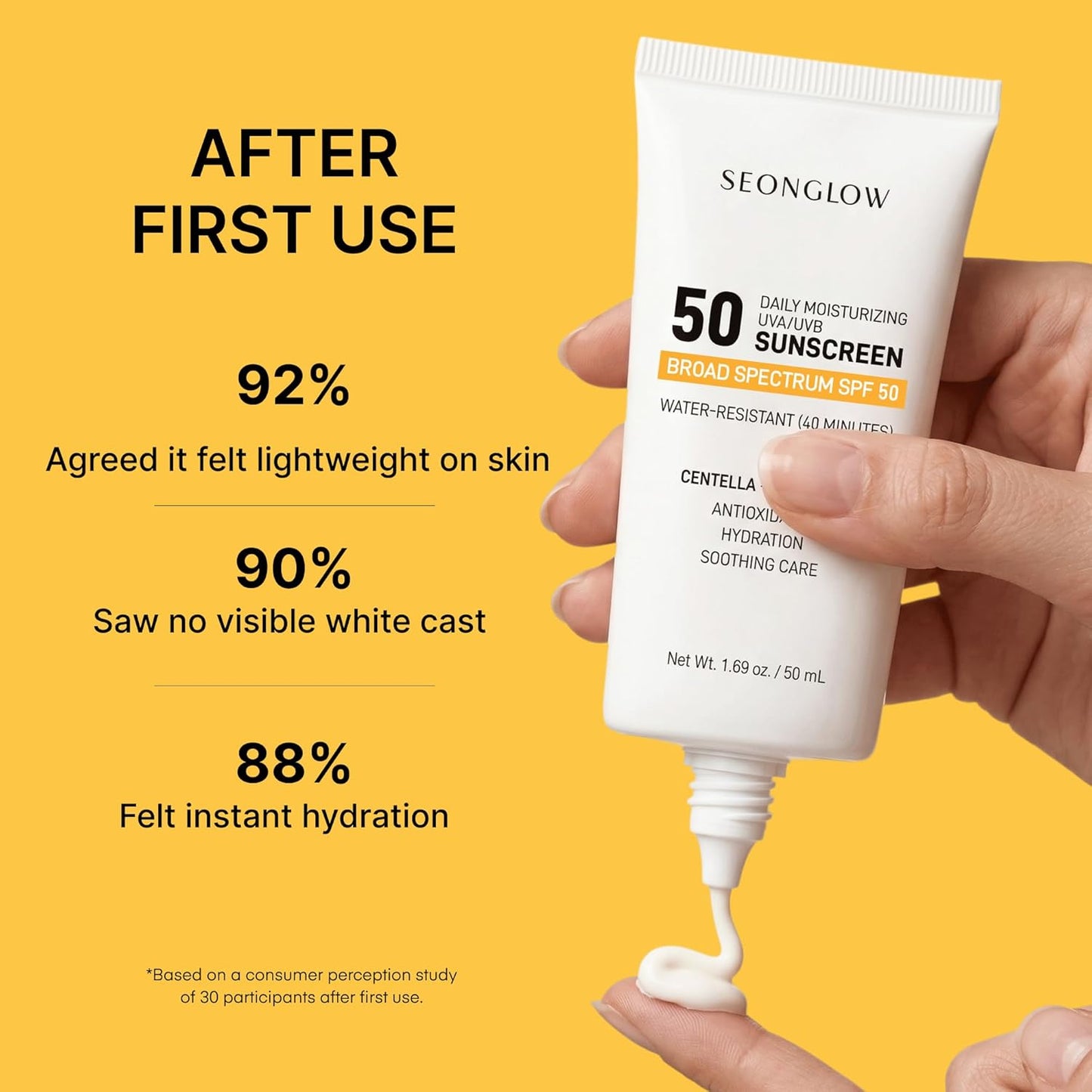 Seonglow ครีมกันแดดสำหรับใบหน้า SPF 50 (1.69 Fl Oz (Pack of 1))
