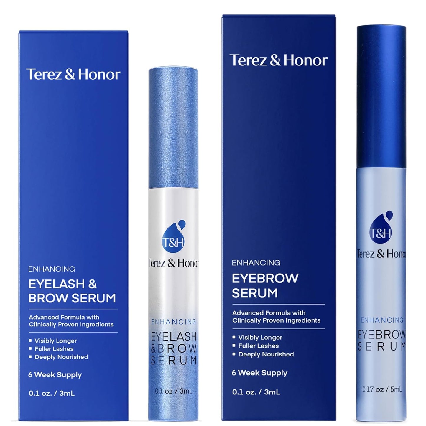 ชุดเซรั่มเร่งการเจริญเติบโตของขนตาและขนคิ้ว Terez & Honor Advanced Enhancing