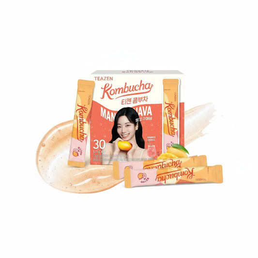 TEAZEN 망고 구아바 콤부차 티 30스틱, 5.29oz