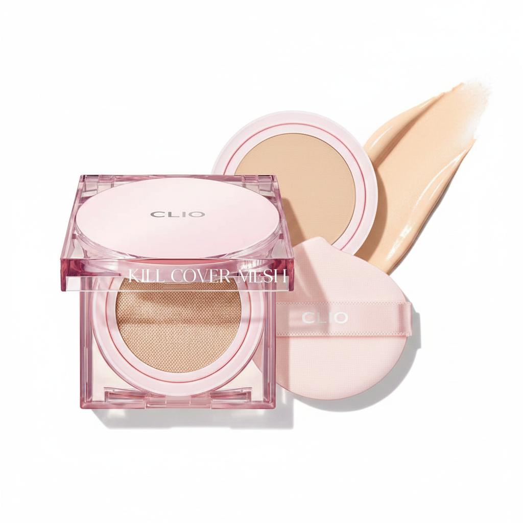 CLIO Kill Cover Mesh Glow Cushion Foundation ([Refill Included] 15g*2, 21N LINEN)
