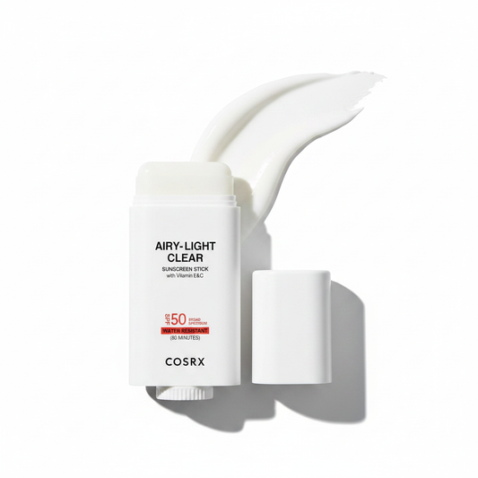 COSRX 에어리 라이트 클리어 선스크린 스틱 비타민 E & C SPF 50 (0.67 oz, 19g)