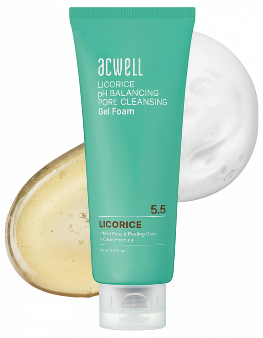 ACWELL 감초 pH 밸런싱 포어 클렌징 젤 폼 (5.41 Fl.Oz/ 160ml)