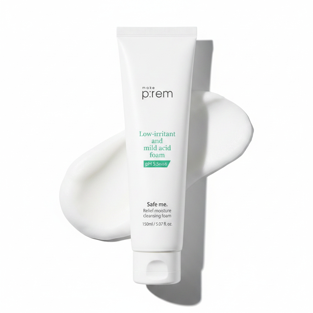 make p:rem Safe Me. โฟมล้างหน้าช่วยบรรเทาความชุ่มชื้น (5.07 Fl.Oz /150ml)