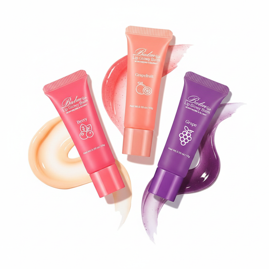 Lip Glowy Balm,4 Pack Fruit Glowy Lip Balm