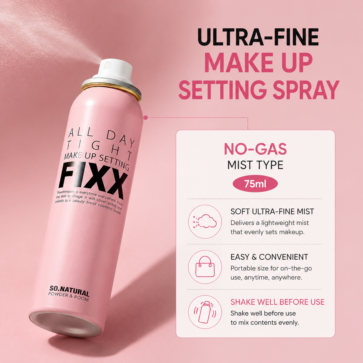 SONATURAL All Day Tight Make Up Setting Fixer 2.53 fl oz