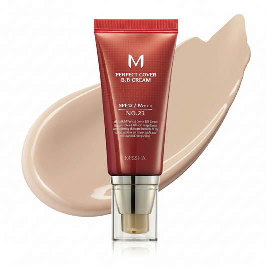 MISSHA M 퍼펙트 커버 BB 크림 No.23 내추럴 베이지, 1.69 Fl Oz