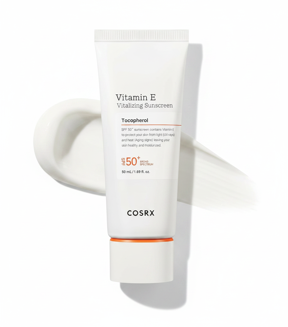 COSRX 비타민 E 활력 페이스 선크림 SPF 50, 1.69 fl oz