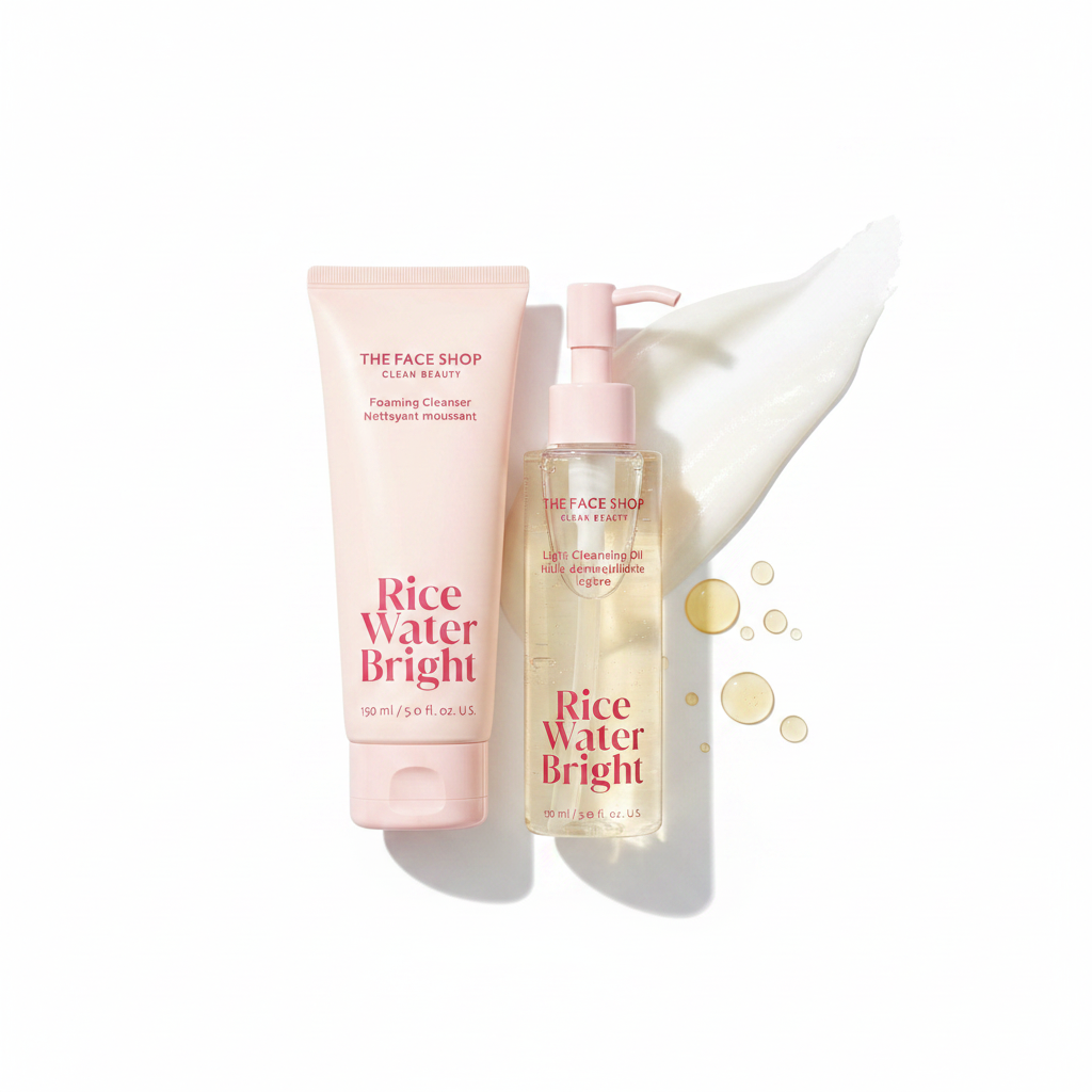 The Face Shop Rice Water Bright Double Cleansing Duo Set with Ceramide