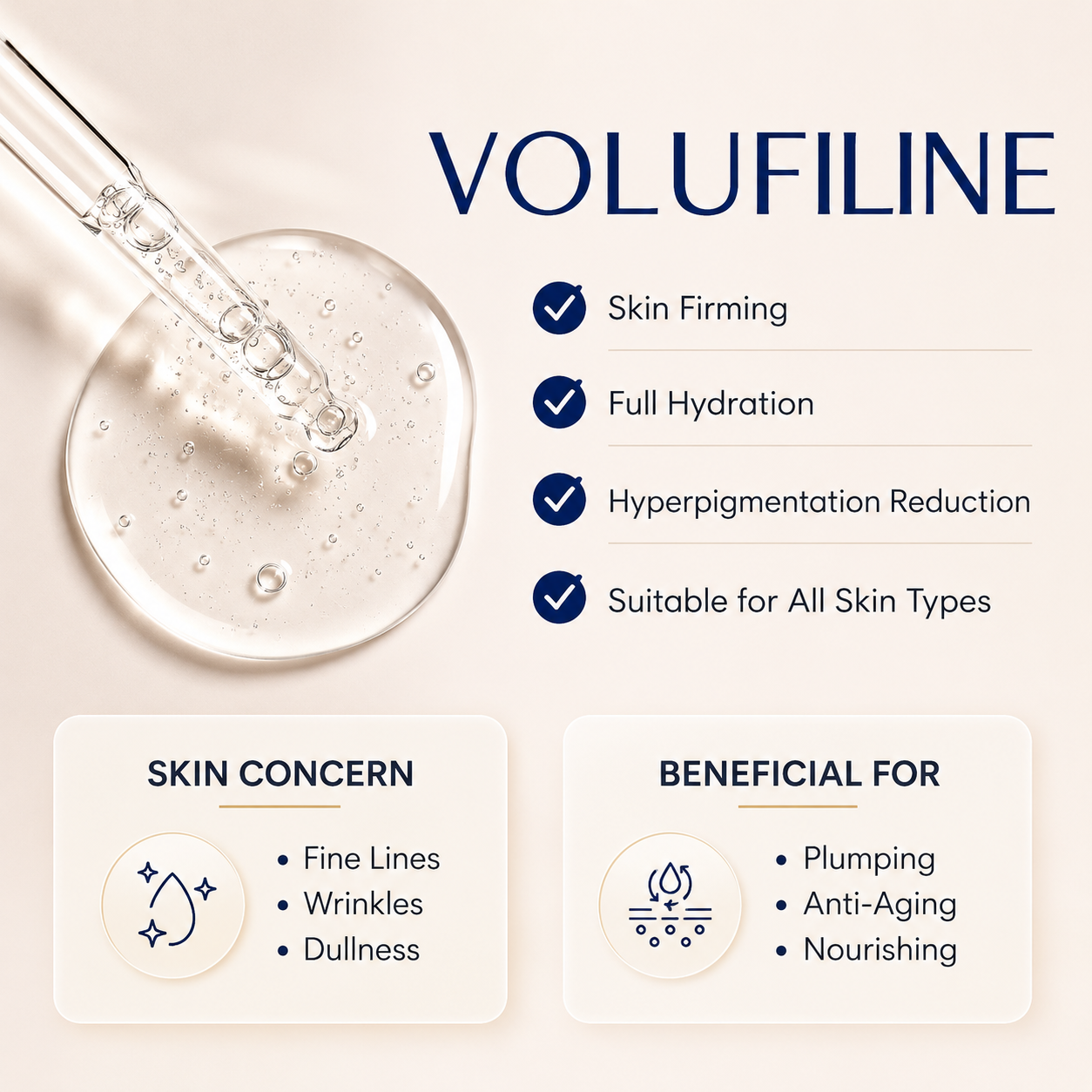 เซรั่มฟื้นฟูผิวกระชับ Volufiline 100% สำหรับผิวหย่อนคล้อย