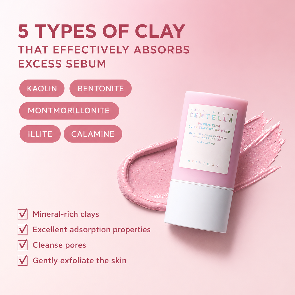 SKIN1004 Poremizing Quick Clay Stick Mask, 0.95 oz / 27g