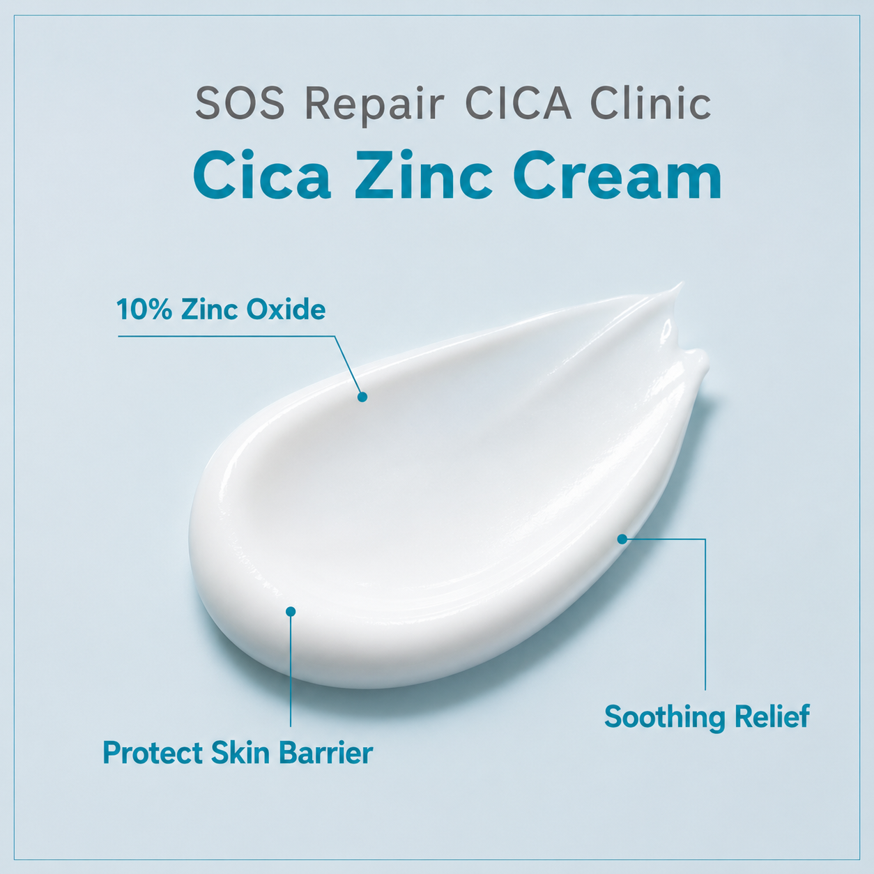 TOSOWOONG SOS 리페어 CICA 클리닉 아연 크림, 100,000ppm 아연 산화물, 50g, 1.76 oz.