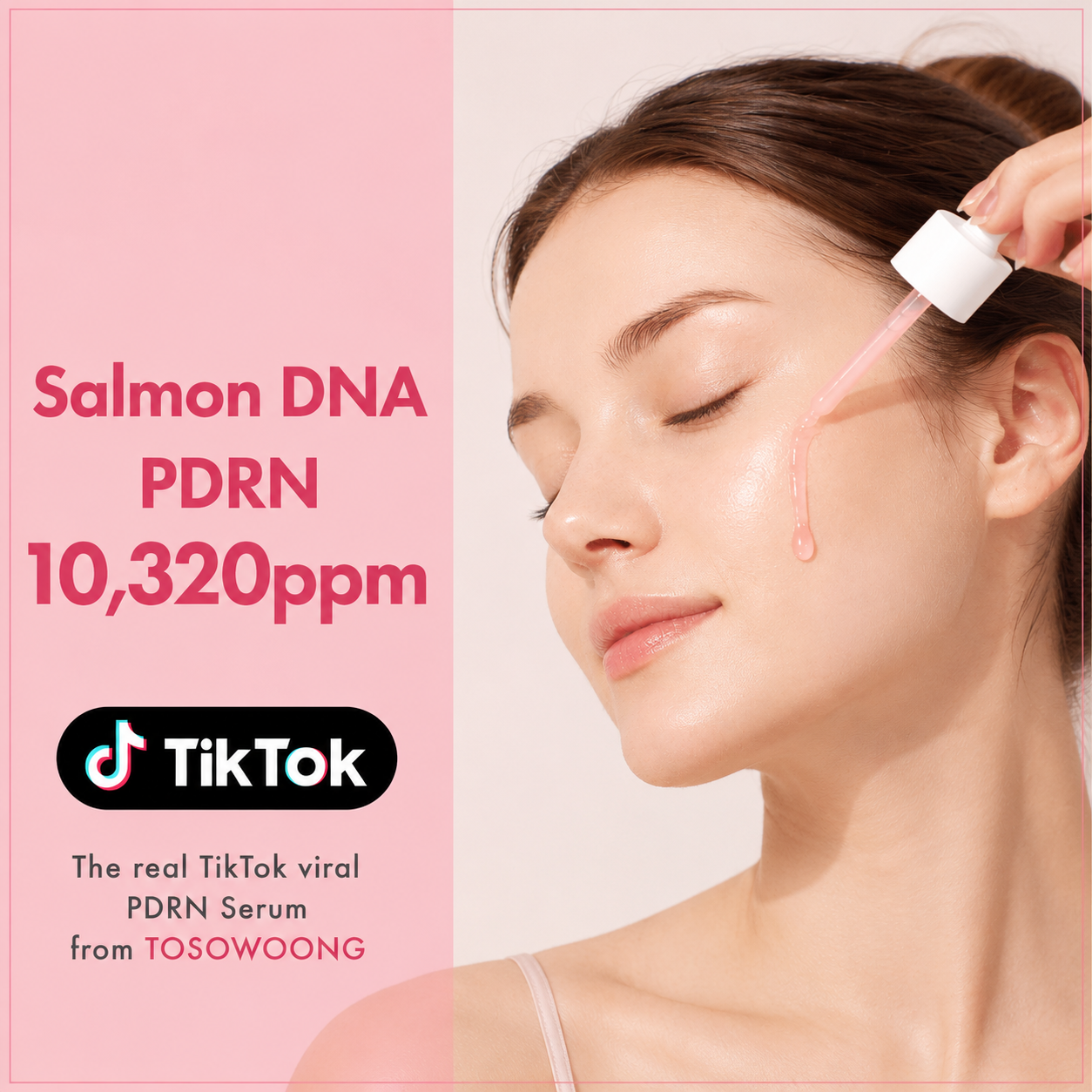 TOSOWOONG Pink Peptide 12 PDRN Serum - 1.11 fl.oz. (33ml)