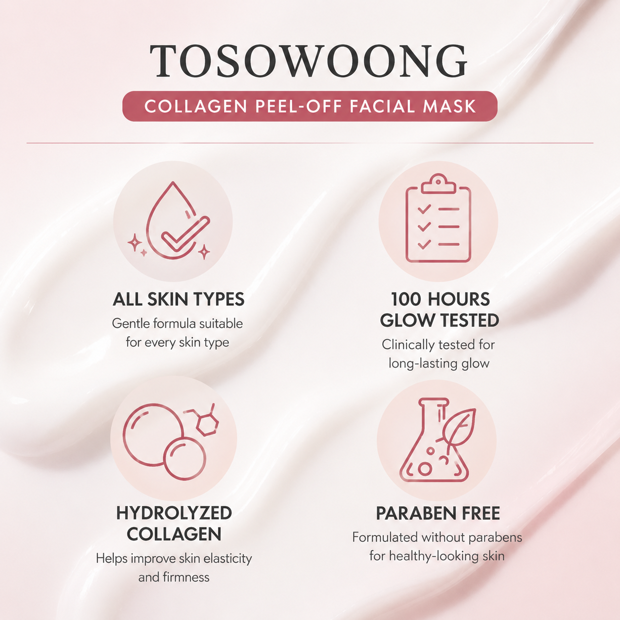 TOSOWOONG Real Collagen Fit, มาส์กห่อหุ้มคอลลาเจนไฮโดรไลซ์, 50ml, 1.69 fl. oz.