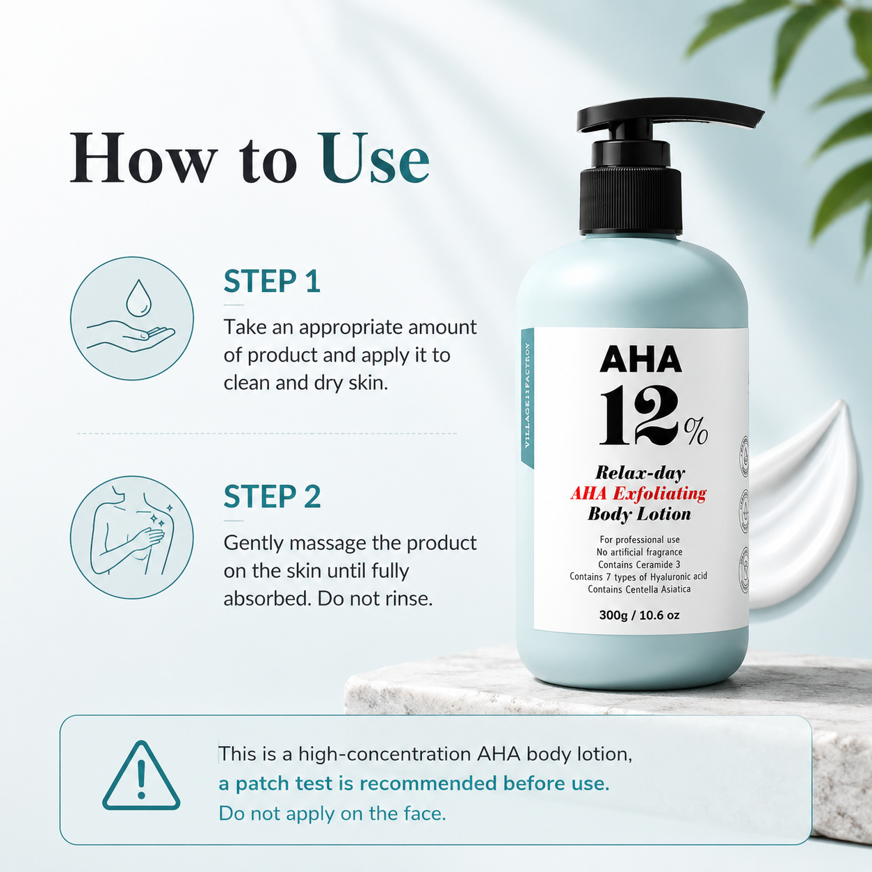 V11FACTORY AHA 12% Glycolic Acid Body Lotion 10.6 oz